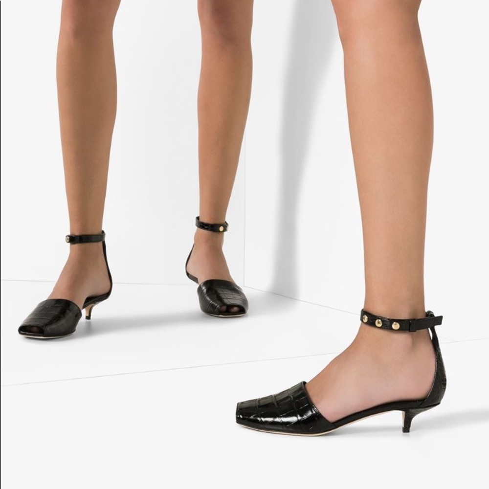 Burberry Croc Peep-Toe Heel